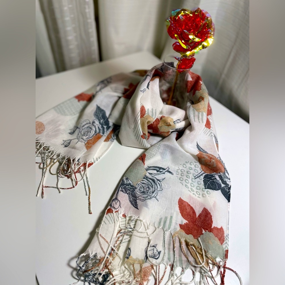 Floral shawl - scarf - hijab.